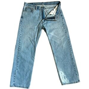 90's Levis 505 Denim Jeans Straight Leg Red Tab Five Pocket Blue Size 36 x 28.5
